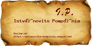 Istvánovits Pompónia névjegykártya